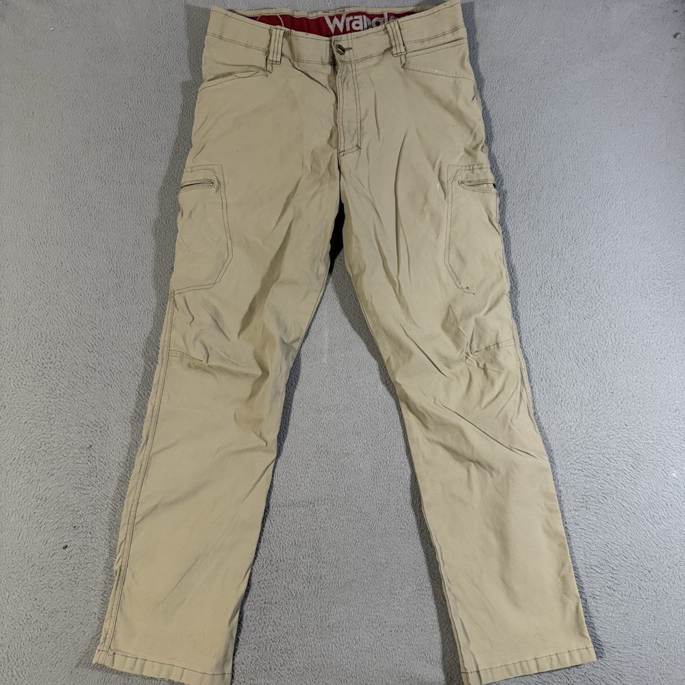 Wrangler Pants Mens 40x32 Beige Nylon Stretch Hiking ATG All Terrain Gear